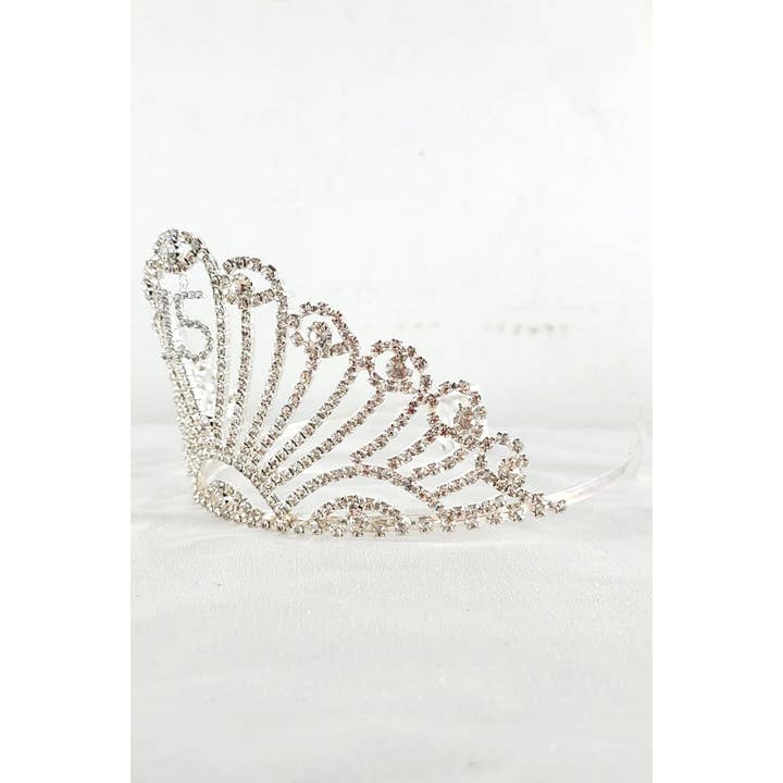Chicas - Wholesale Tiara - Dames - Quinceanera tiara met juwelen en hanger, 15-delig, HT9081