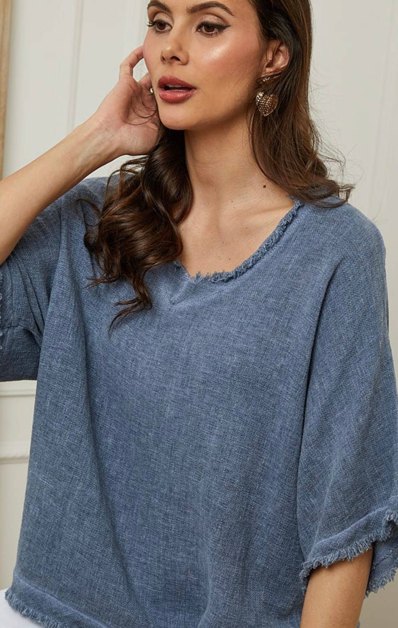 LÉA & LUC - Wholesale Blouse – Women’s - Plain blouse in 50% Linen and 50% Cotton REF. 982824