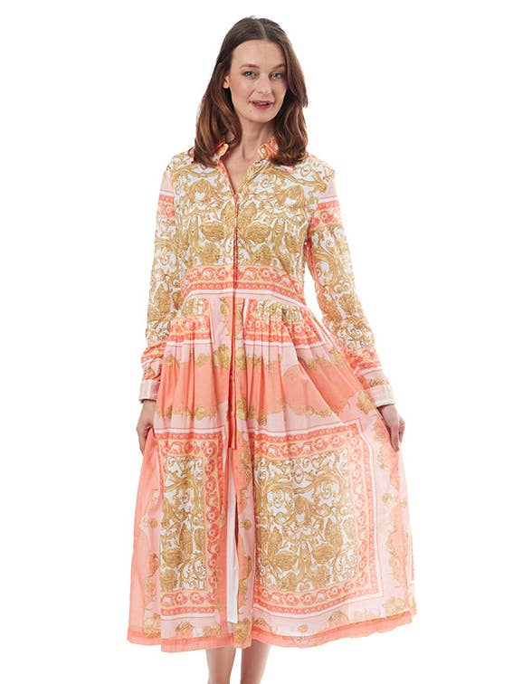 Dizzy-Lizzie - Vente Robe – femme - Robe longueur thé à boutons imprimé à volutes4