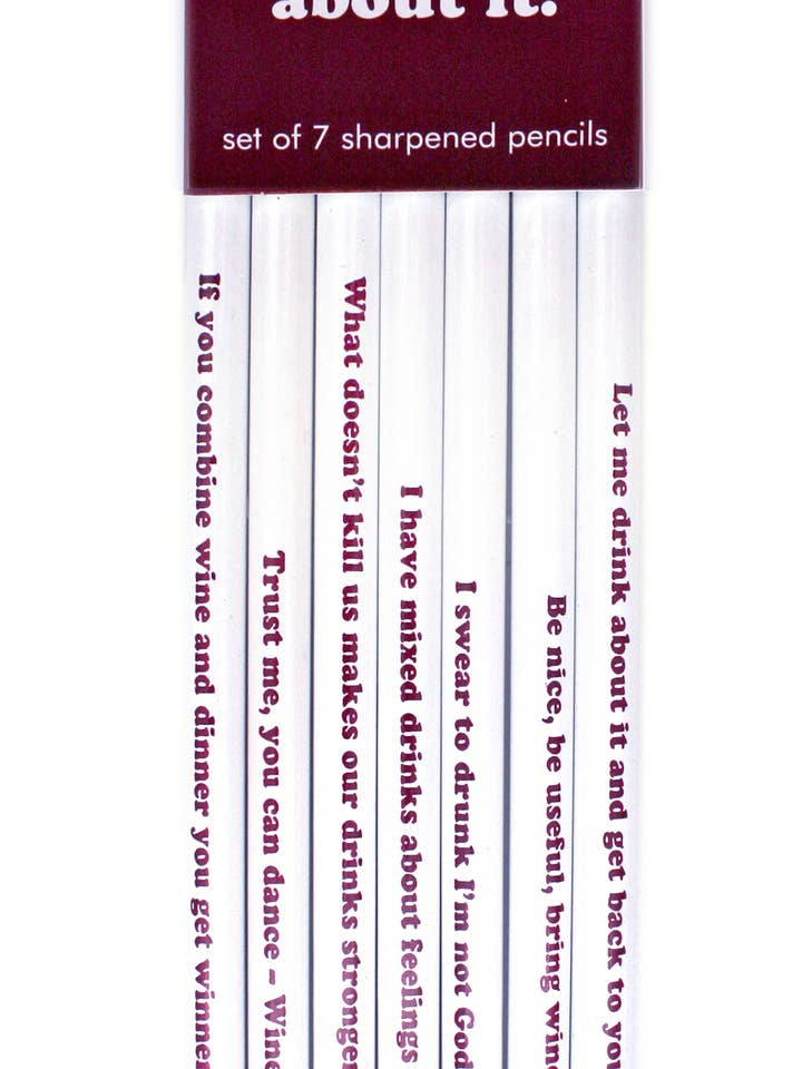 LET'S WINE ABOUT IT PENCIL SET for wholesale by SNIFTY