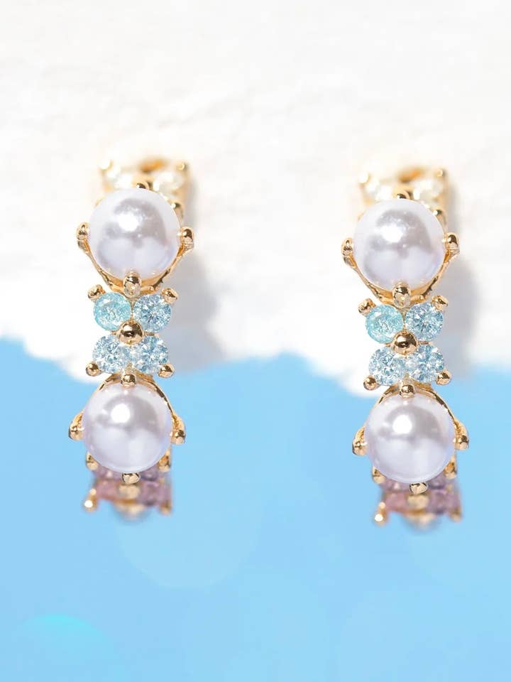 Girls Crew Rosa Pärlörhängen för wholesale av NIBI MTK