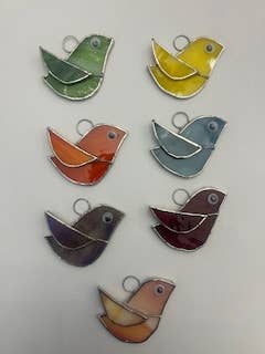 Stained glass stars and Talavera – wholesale Suncatcher – Handmade Stained Glass Birds – 1.5” Colorful Suncatcher Orna2