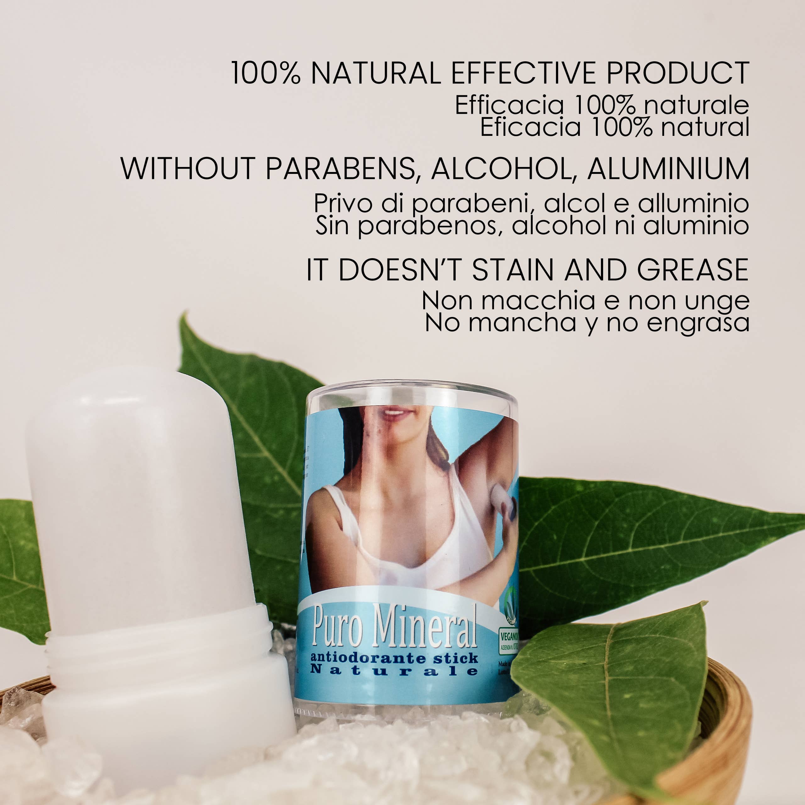 Herborea srl – Großhandel Deo – Unisex – Reiner Mineral Alaun-Stick – 120 g2