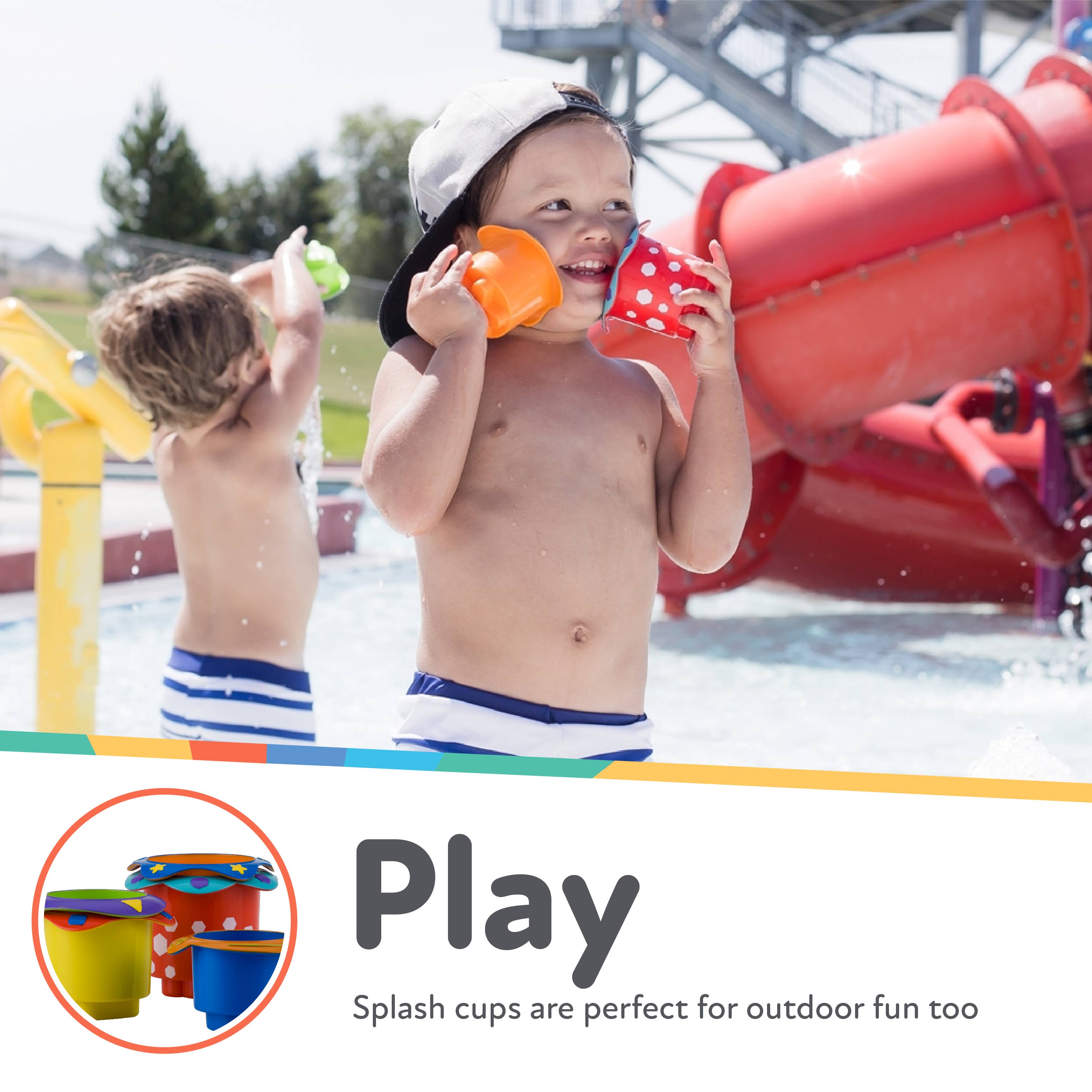 Nuby - Wholesale Stacking Rings Game - Baby - Nuby 5pc Splish Splash Bath Time Stacking Cups1