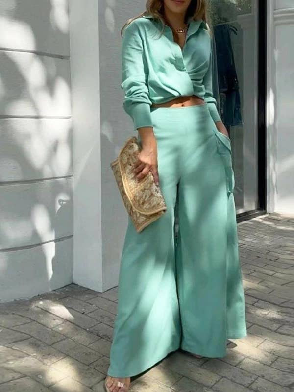 Lily Clothing - Wholesale Top & Pant Set (NOT Loungewear) - Women's - SOLID COLOR TEMPERAMENT COMMUTER FASHION SET10