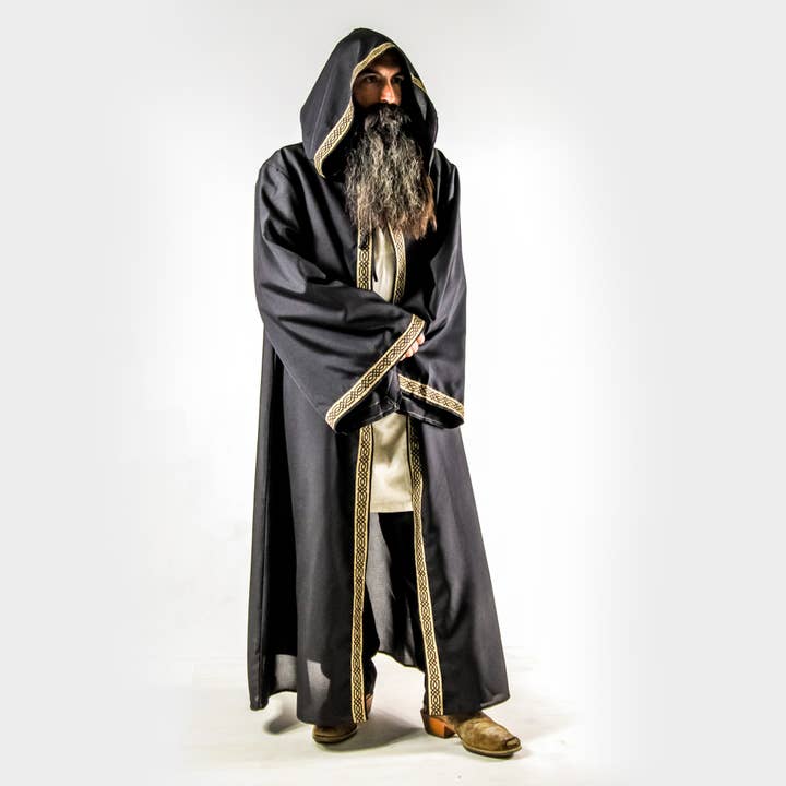 everfan - Wholesale Costume - Unisex - Adult Celtic Robe | Medieval Sorcerer Cloak with Hood