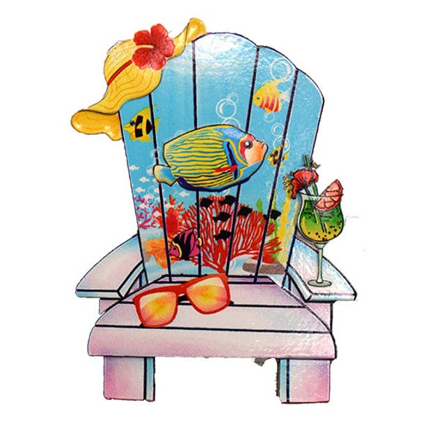 Beach Chair Magnet 3 3/4" for wholesale by Sea Creations