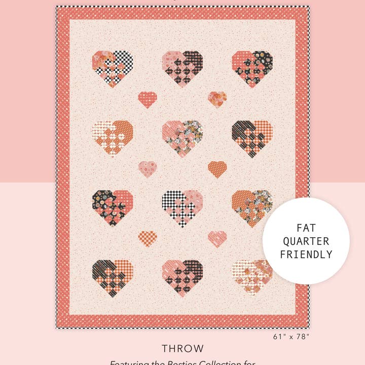 Frannie B Quilt Company - Wholesale Craft sewing kit - Holding Hearts Quilt - Paper Pattern