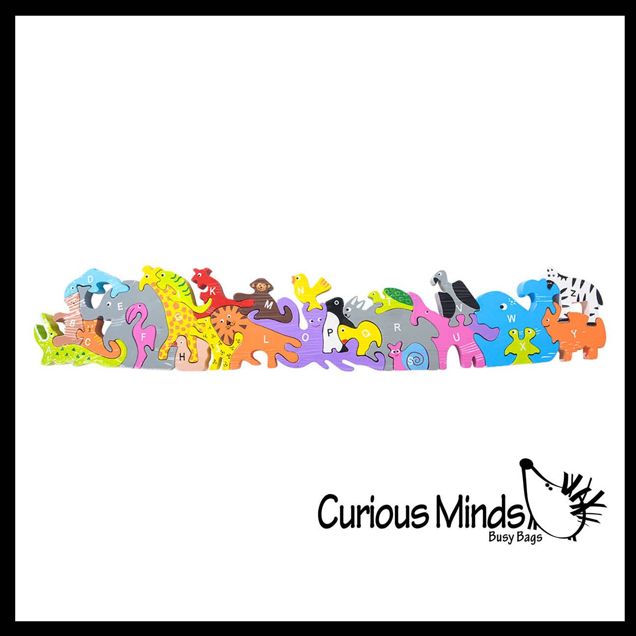 Curious Minds Toys - Wholesale Puzzle - Kids - 1 Wood Alphabet Animal Puzzle - A-Z Animals Chunky Jigsaw2
