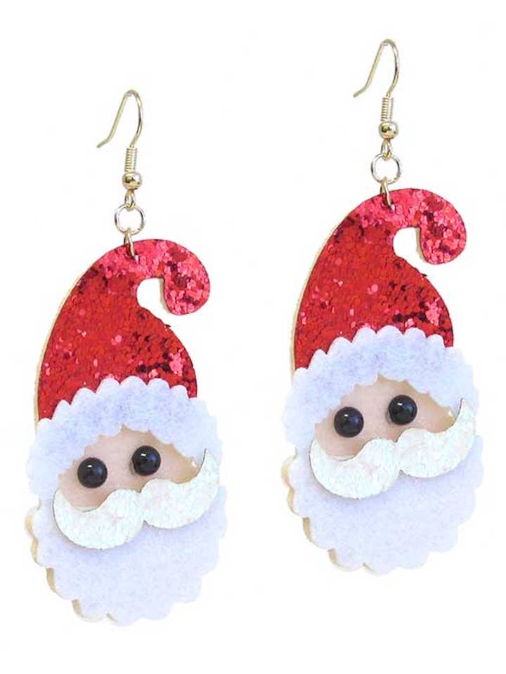 Glitter kerstman Drop Holiday oorring voor wholesale door A Blonde and Her Bag