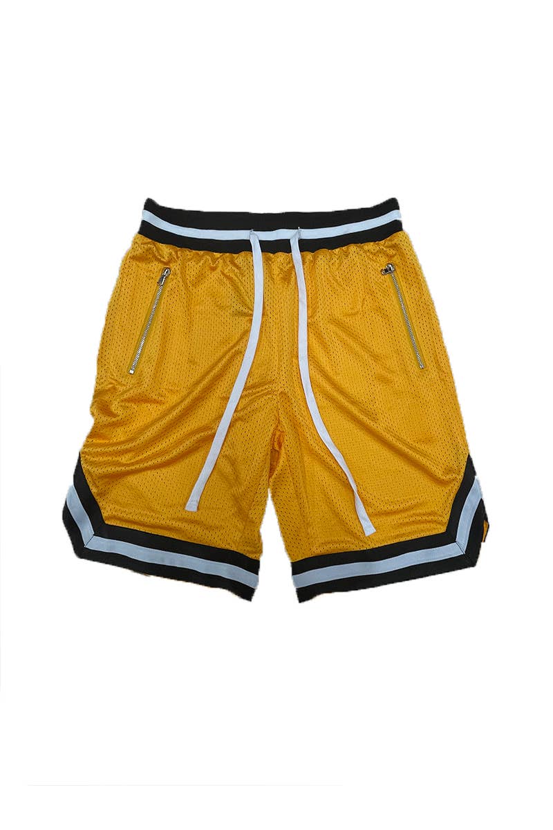WEIV - Wholesale Athletic Shorts - Men's - Mesh Solid Striped Waist Basketball Shorts