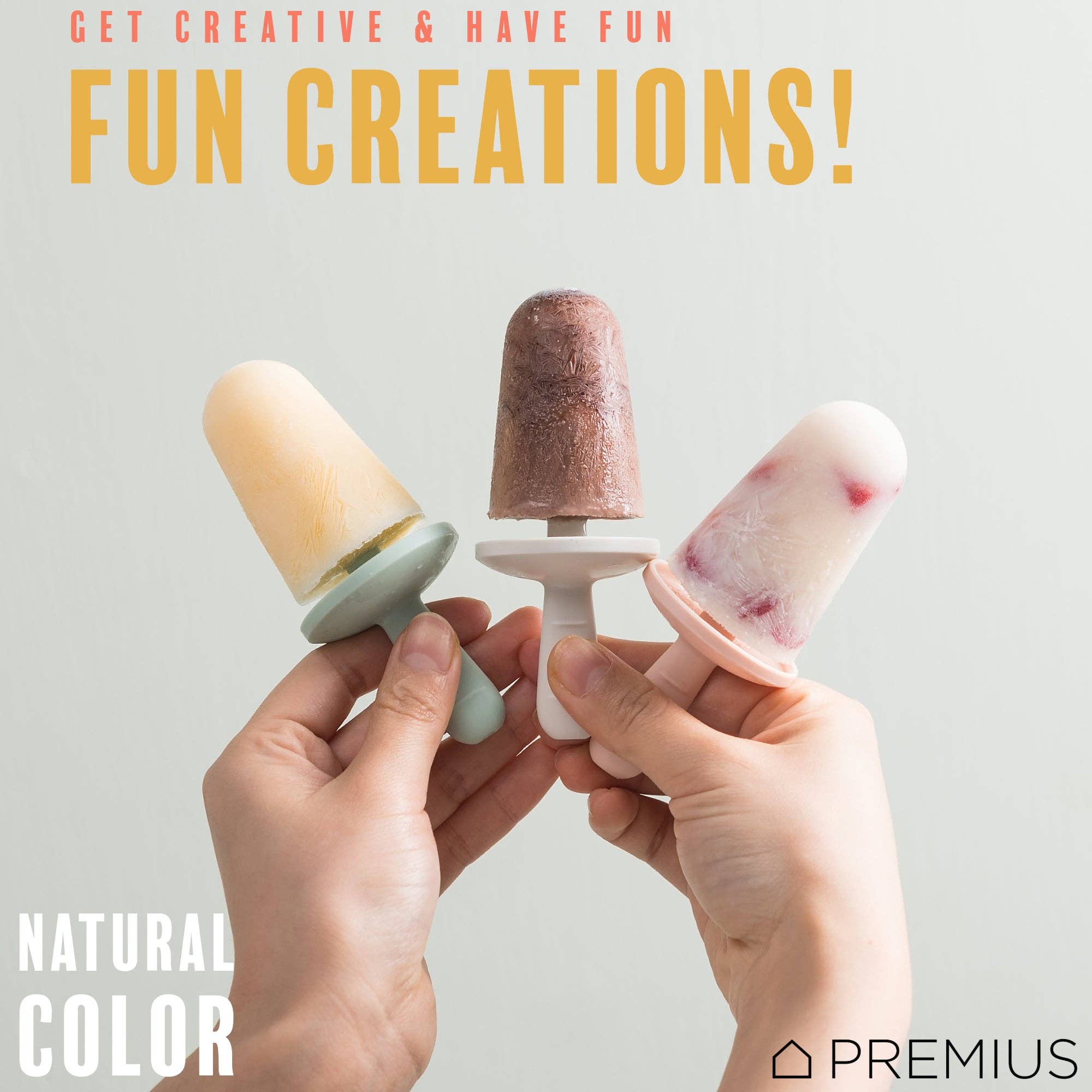 ShopBobbys – wholesale Kitchen tool/gadget – PREMIUS 4 Silicone Ice Pop Maker Mold Set, White, 9.25x2.95x4.52 Inches2