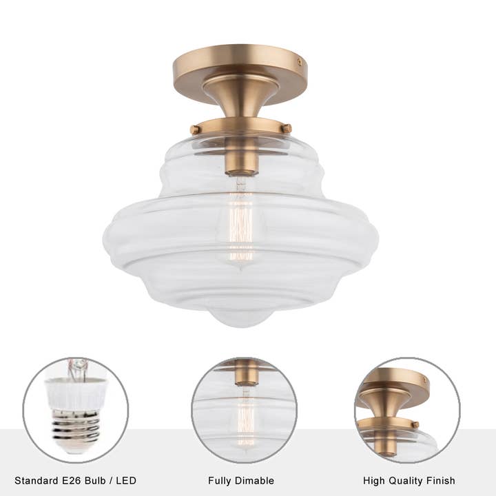 Brio Lighting - Wholesale Chandelier/Hanging Light - Sale - Solaria 1-Light Gold Semi Flushmount Ceiling Light3