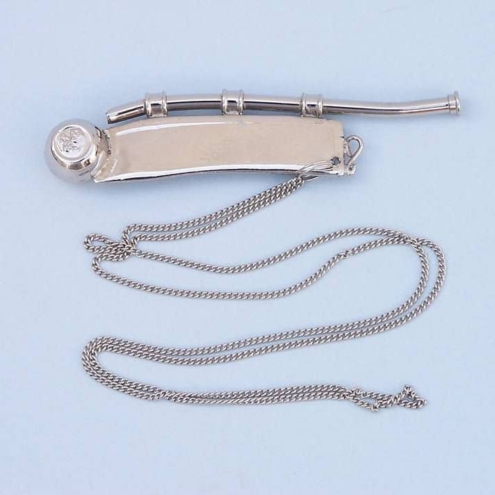 Hampton Nautical – Engroshandel Bordpynt – Krom Bosun Whistle 6" m/palisander kasse