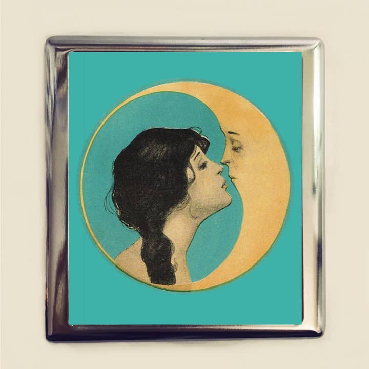 Moon Kiss Business Card ID Holder Wallet Kissing Romance Ro for wholesale by FringePop