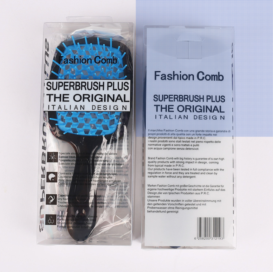 XO Fashion - Vente Peigne/brosse à cheveux - Peigne à démêler le cuir chevelu à dents larges et moelleuses HCC00111