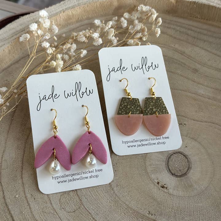 jade willow - Wholesale Dangle Earrings - Dangle Clay Earrings | pink variety pack | assorted styles2