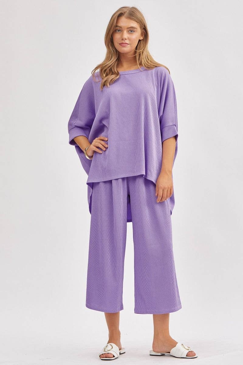 Dear Scarlett – Engroshandel Top- og buksesæt (IKKE Loungewear) - Dame – Solid Bluse + Bred Ben Sæt TRVSET-BALI13