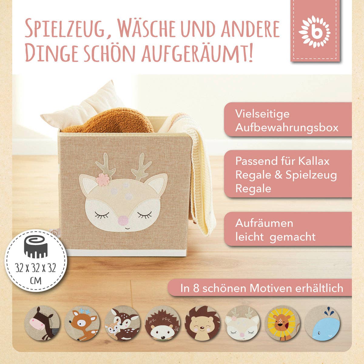 Bieco Spielwaren - Wholesale Toy Storage Box - Kids & Baby - Storage Box Deer Ella2