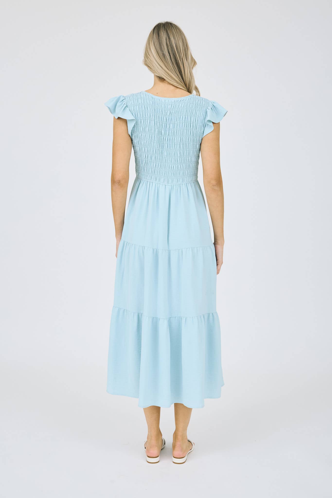 Blu Pepper - Wholesale Dress - Women's - FLUTTER SLEEVE MAXI DRESS34