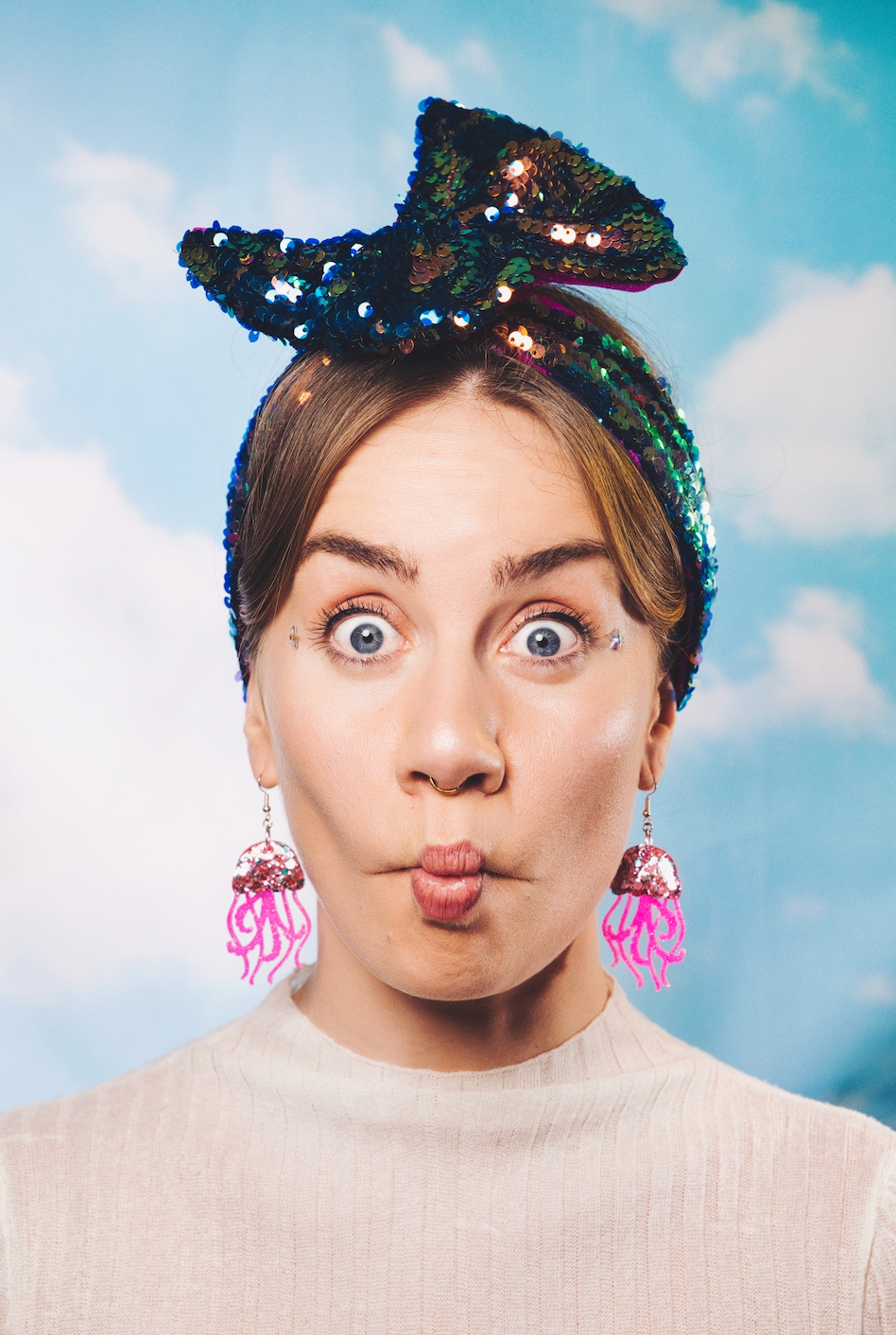 By Heather Filby - Wholesale Dangle Earrings - JellyFish Glitter Earrings (MORE COLOURS) - Best Seller5