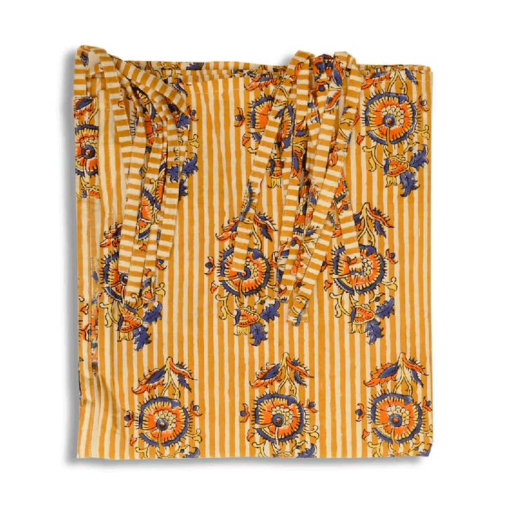 B A O B A B - Maison – wholesale Gardin – Gardiner 110x250 cm bomull Tryckt Indiska Blommor Senap0