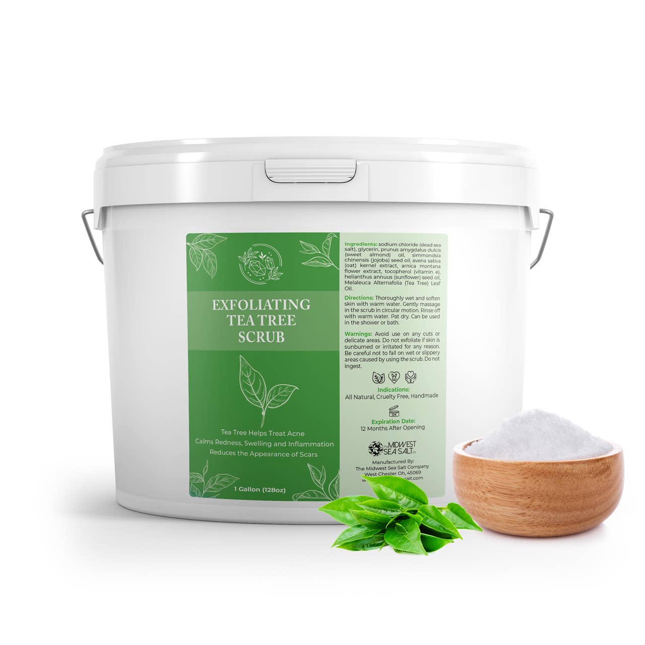 The Midwest Sea Salt Company - Vendita all'ingrosso Scrub/esfoliante per il corpo - Scrub Corpo Aromaterapico Esfoliante al Tea Tree 128oz4