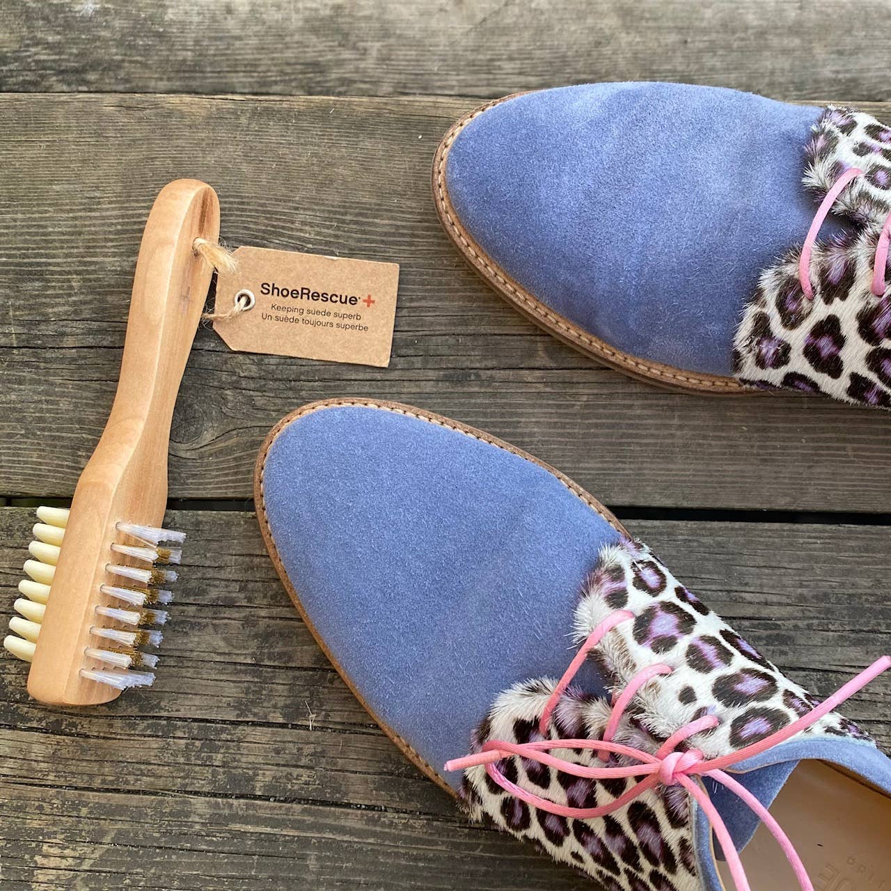Natural Shoe Care by BootRescue - Wholesale Shoe Brush / Pad - ShoeRescue Suede Shoe Brush, Dual-Sided Wooden2