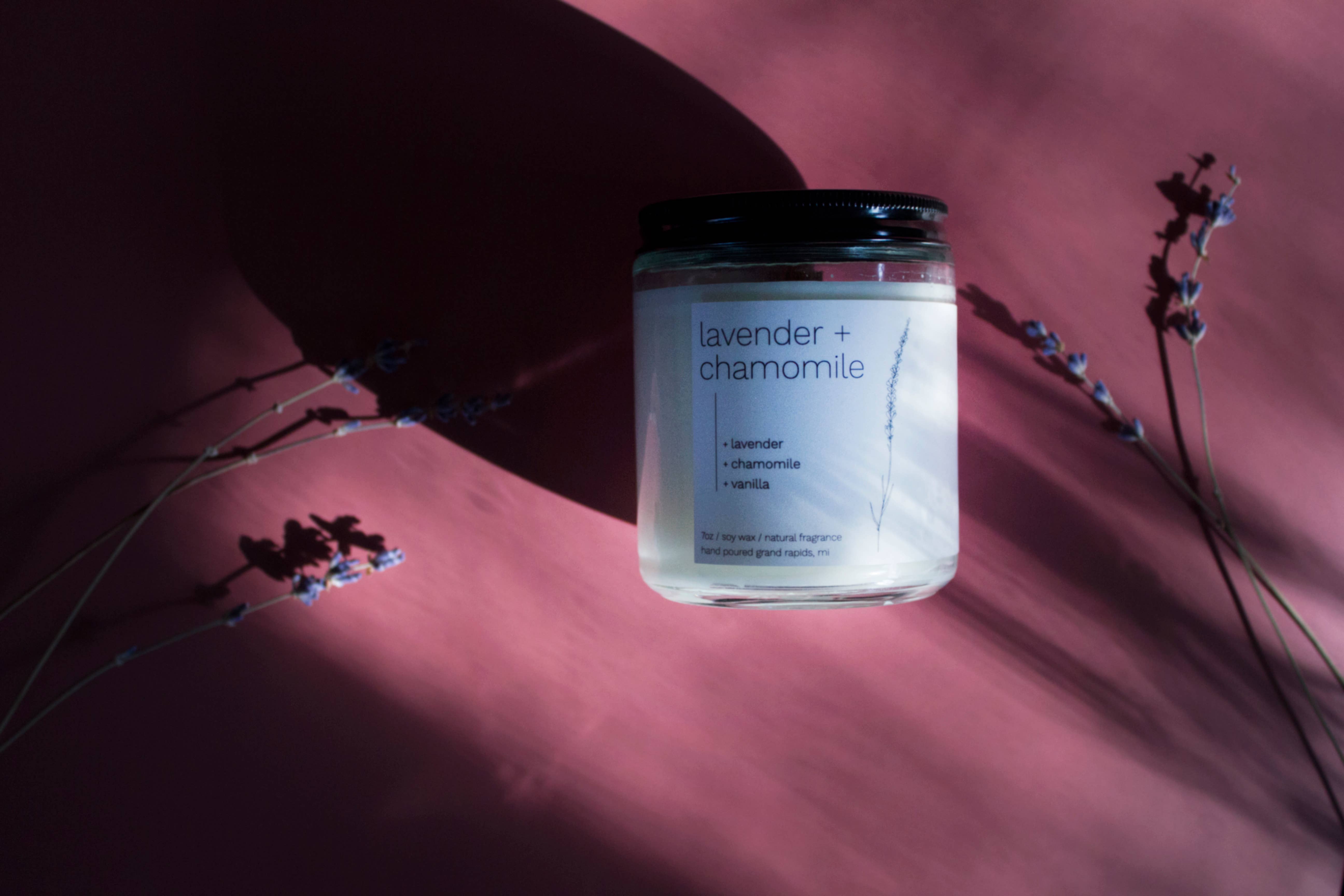 sable candle co. - Wholesale Jar/Filled Candle - Lavender + Chamomile 7oz Classic Soy Wax Candle2