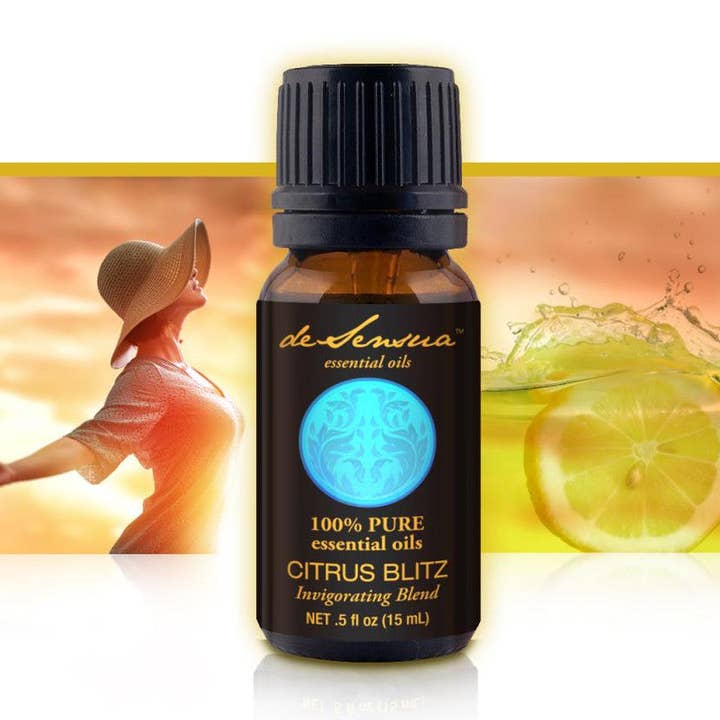 CITRUS BLITZ, Invigorating Blend – Uplifting Feeling of Joy and Wellbeing, Relaxes and Reduces Anxiety. Warning, May Cause Excessive Smiling for wholesale by deSensua Oils