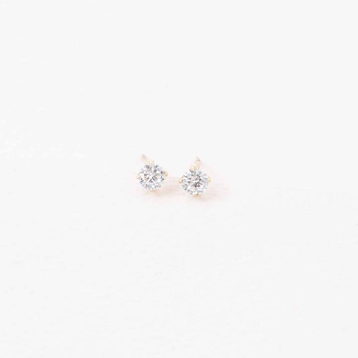 Lovoda - Wholesale Stud/Post Earrings - Single Stone Stud Earrings (14K)