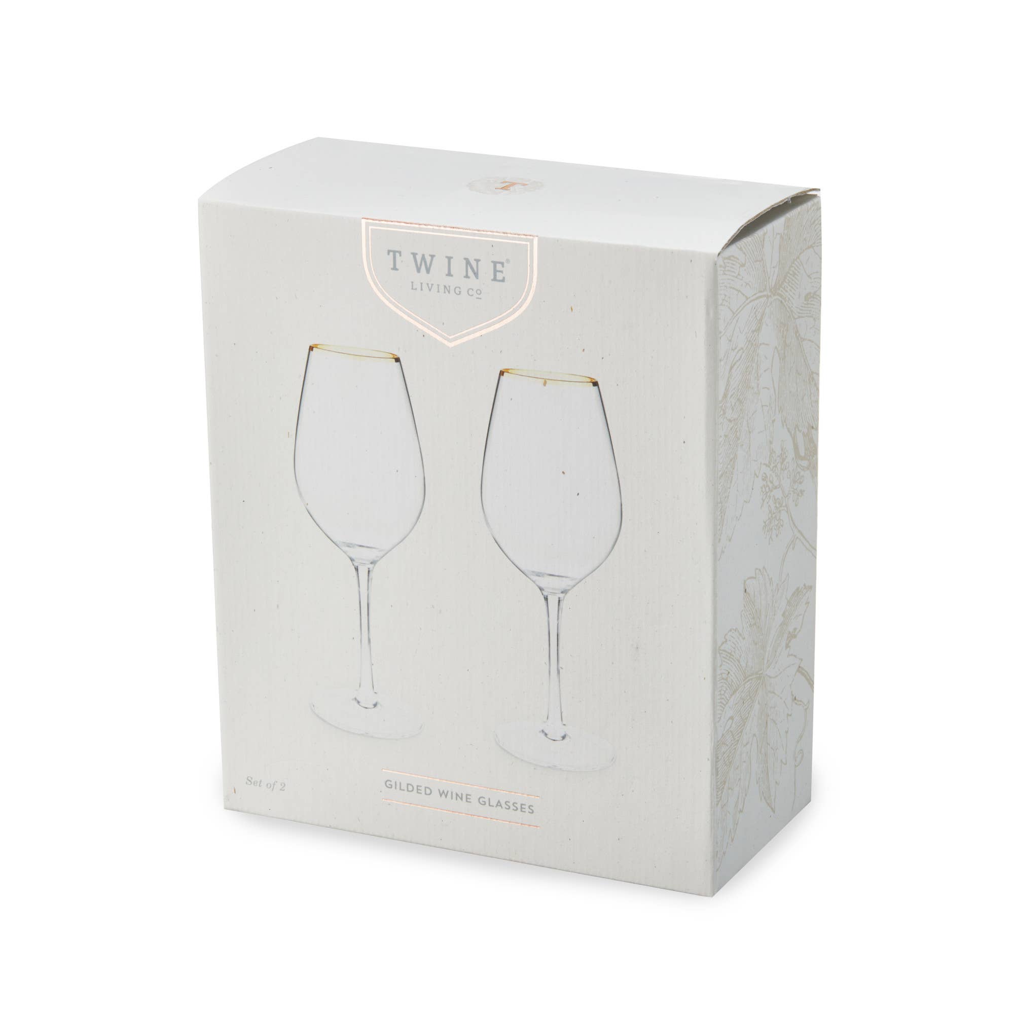 Twine - Wholesale Wine Glass - Gilded Gold Rimmed Glass Stemmed Wine Glasses Set of 21