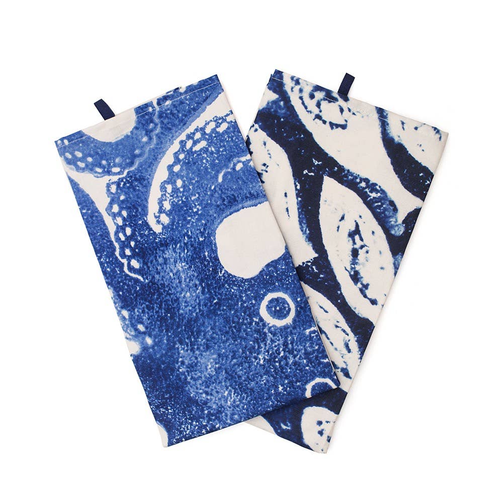 BlissHome – wholesale Tea towel – Creatures Tea Towel Set of Two | 100% Cotton Panama | Ocean3