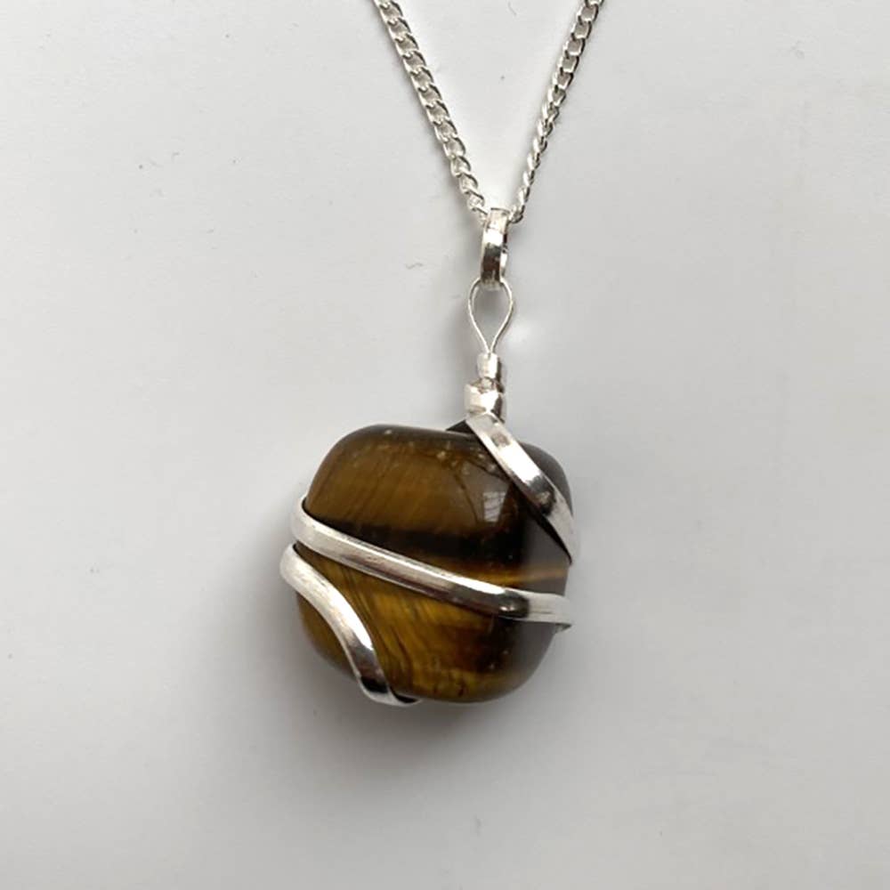 VIE - Wholesale Pendant/Charm Necklace - Tumbled Stone Wire Wrap Pendant, 2-3cm21