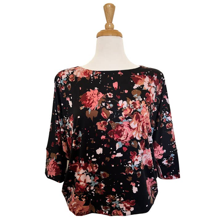 Batwing Top - Rose Floral - Limited Edition for wholesale by Desserts and Skirts