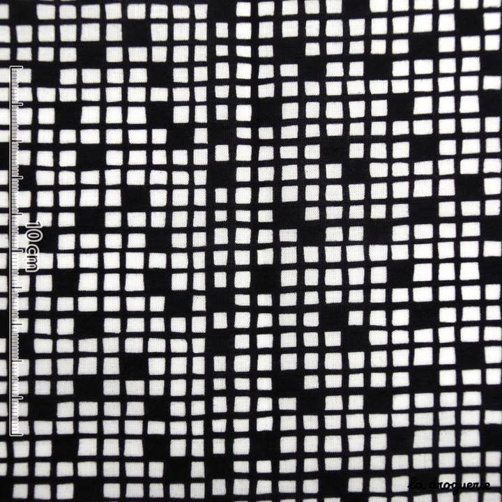 LA DROGUERIE - Wholesale Fabric - Fabric by the meter "Crossword" Black and white2