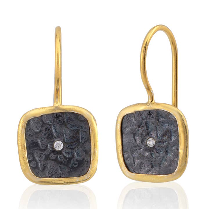 AJS Design Studio - Wholesale Dangle Earrings - Mix metal square earrings0