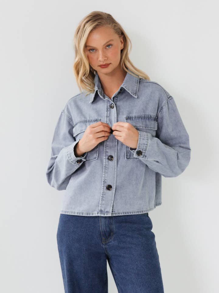 PATCH POCKET DENIM JACKET for wholesale by Global Fashion House