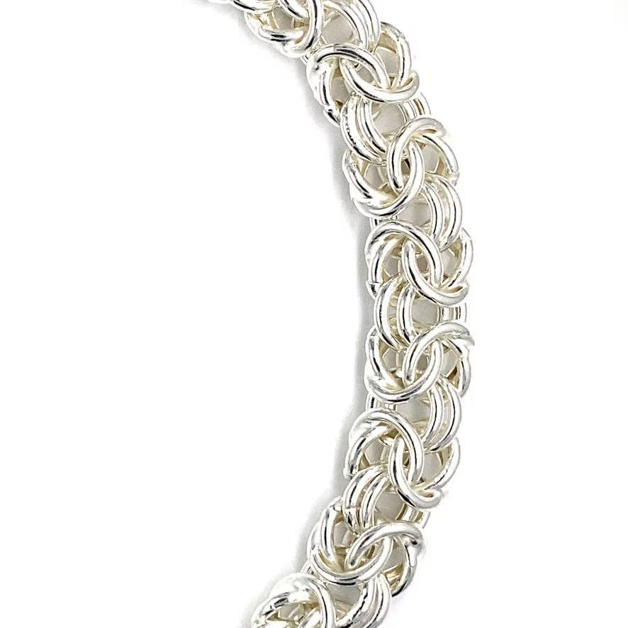 Sterling Silver Byzantine Bracelet (8MM) for wholesale on Faire2
