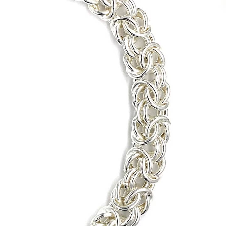 Sterling Silver Byzantine Bracelet (8MM) for wholesale on Faire2