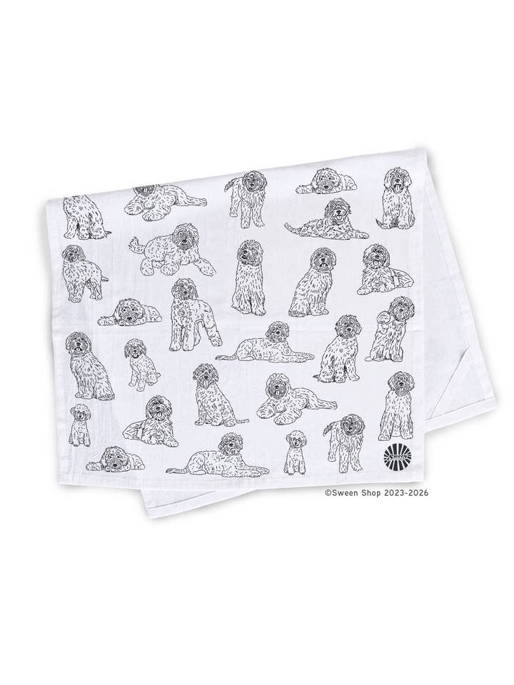 Labradoodle Tea Towel - 100% Premium Cotton Kitchen Dish Cloth for wholesale by Sween Shop