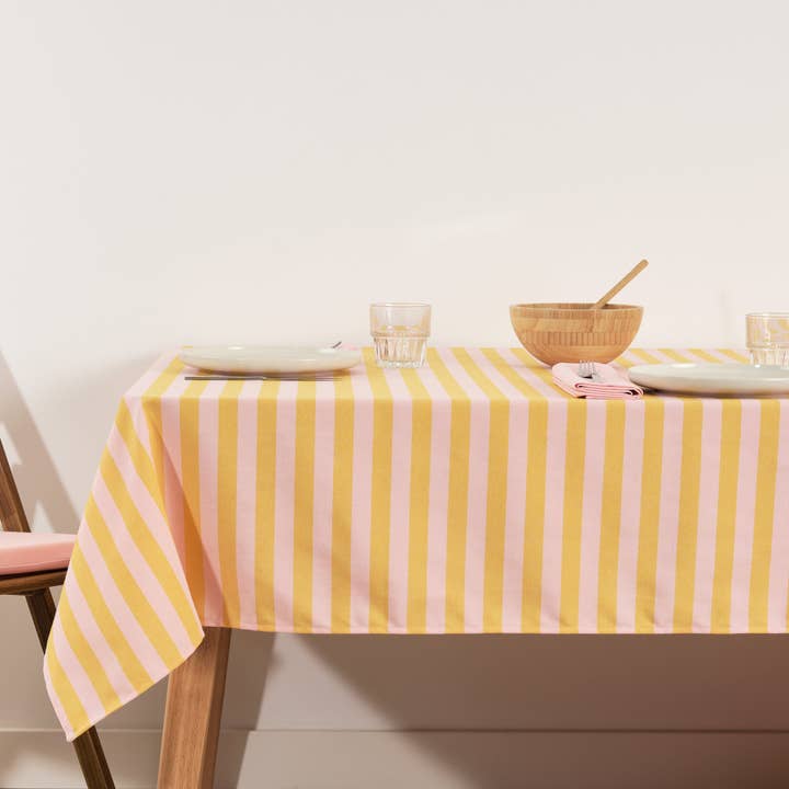 SG HOGAR - Wholesale Tablecloth - Maglia Raya Rosa and Yema jacquard tablecloth