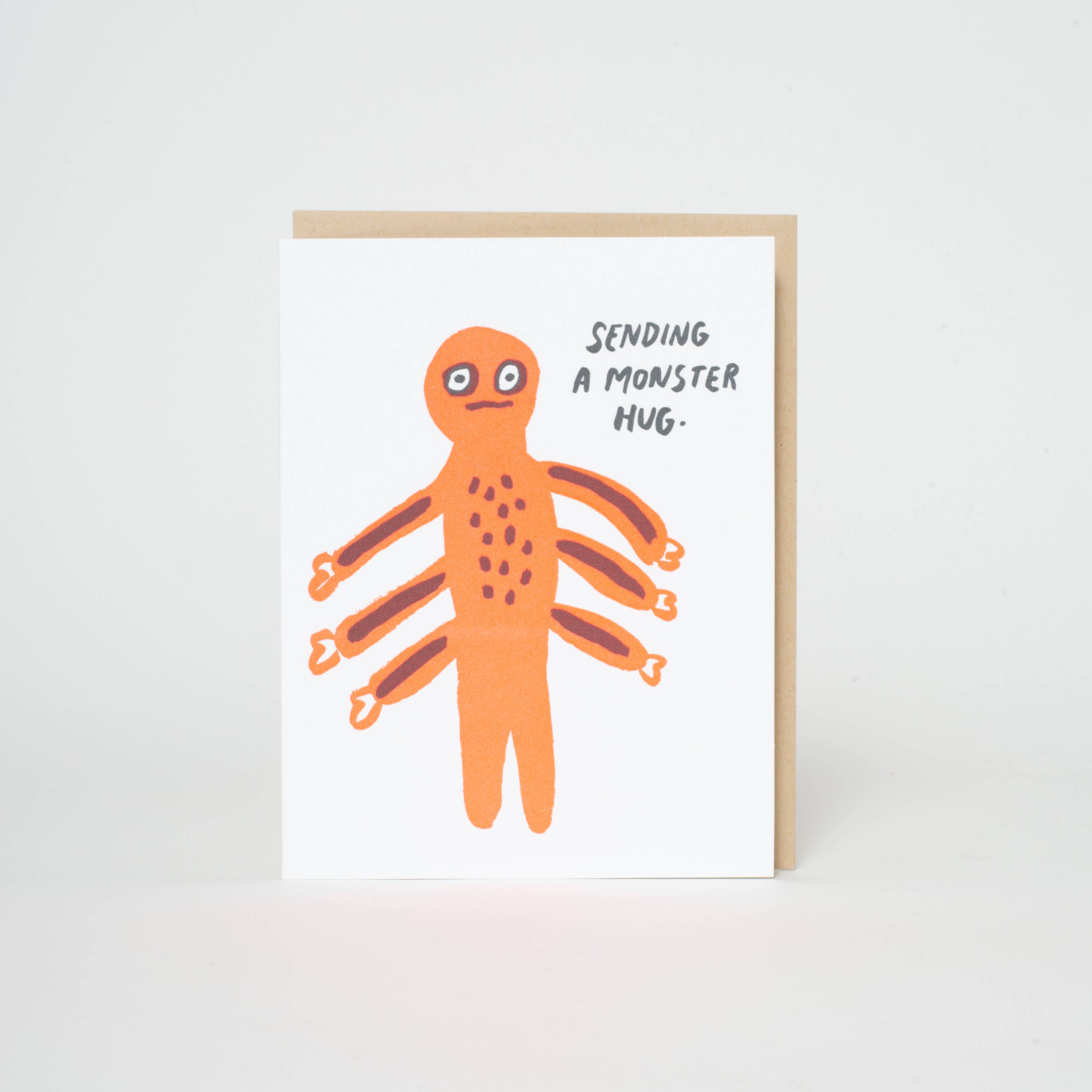 Egg Press Manufacturing - Wholesale Everyday Greeting Card - Sympathy Monster Hug Letterpress Greeting Card by Egg Press1