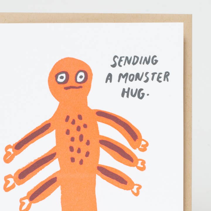 Egg Press Manufacturing - Wholesale Everyday Greeting Card - Sympathy Monster Hug Letterpress Greeting Card by Egg Press1