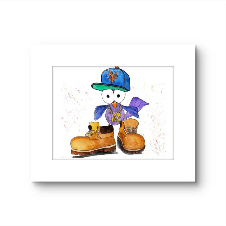 "Mets Pigeon In Timbs"-KONSTTRYCK-HANDMÅLAD för wholesale av Johnnerdraws