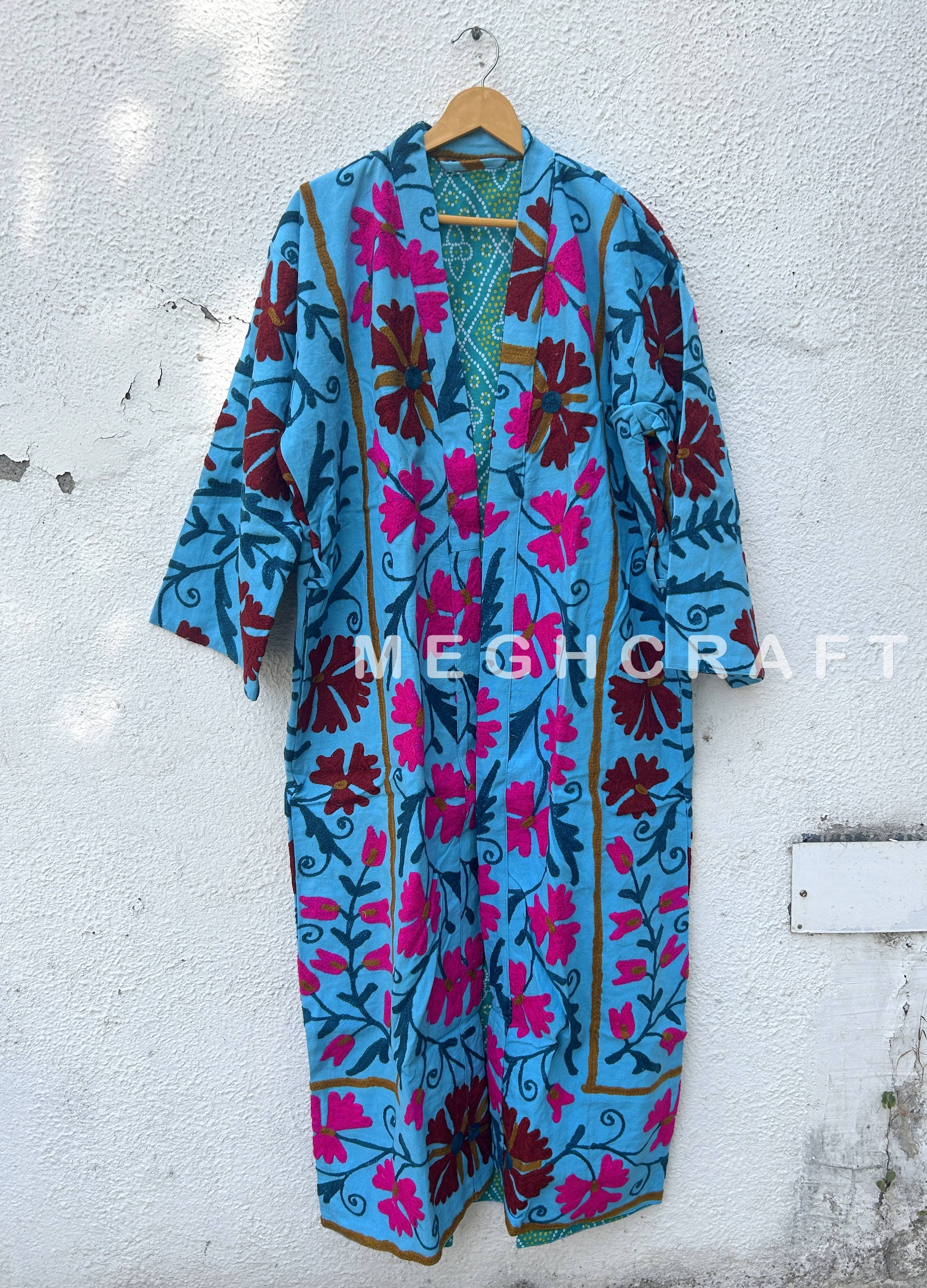 Meghcraft – wholesale Kimono – Women's – Cotton Suzani Embroidered Jacket Kimono Robe-Suzani Coat4