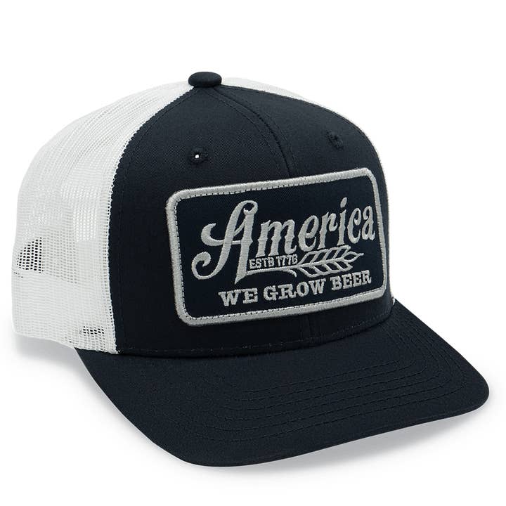 We Grow Beer Hat-Blue/White for wholesale by American Cattle Co