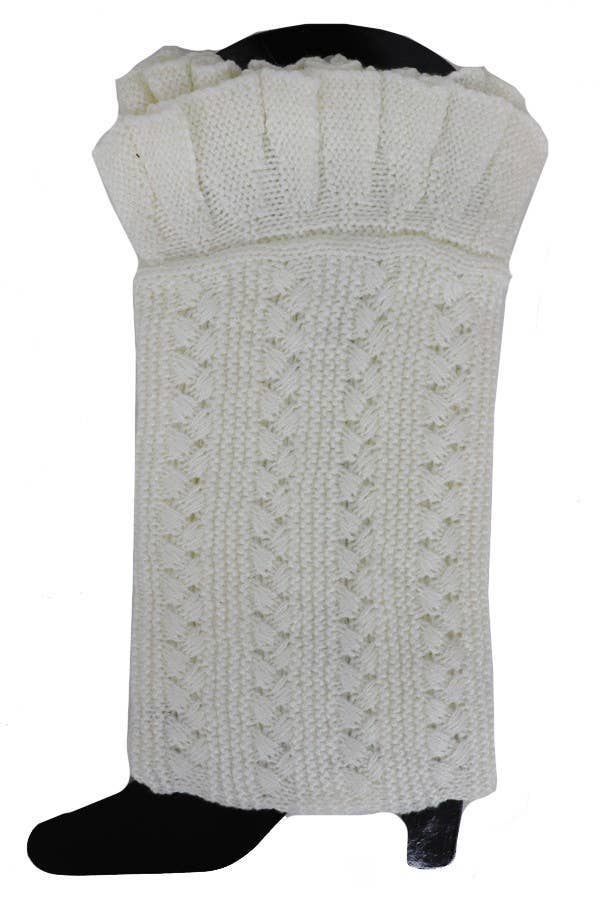 ASSORTED Classic Frill Braid Knitted Ankle Warmers for wholesale on Faire1