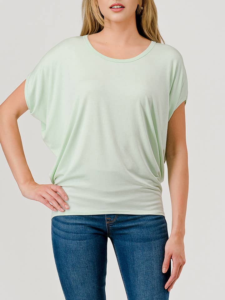 Short Dolman Sleeve Modal Jersey Top, 2572 for wholesale by Heimious