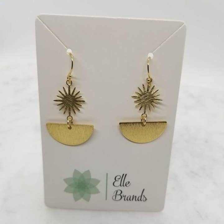 Strukturierte Ohrringe Starburst und Halbmond für den Großhandel von Elle Brands LLC